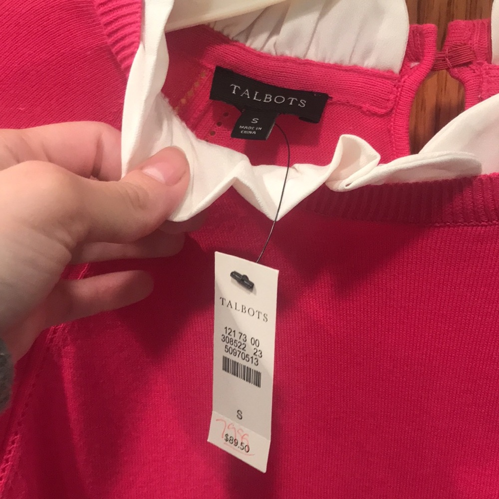 LAST CHANCE NWT Talbots Bright Pink Sweater - Picture 3 of 4